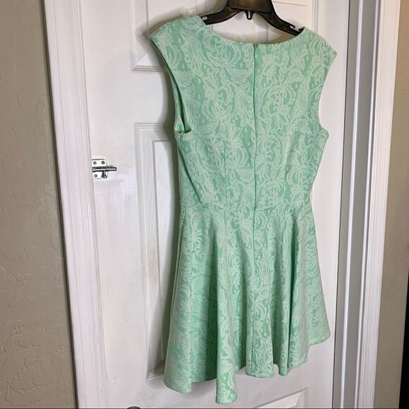 Anthropologie Romeo + Juliet Couture Mint Green Lace Skater Dress Size Medium - Picture 9 of 11